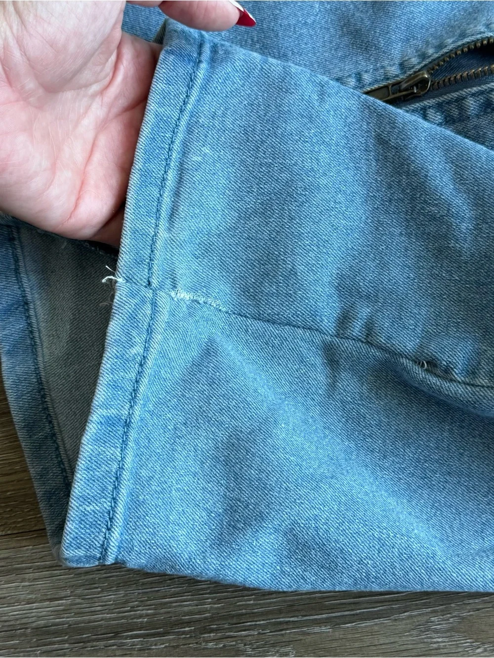 Forever 21 Blue Denim Front-Zip Mini Skirt
